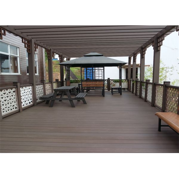 Outdoor Wear Resistance PVC / WPC Wood Plastic Composite Decking Board