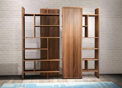 2017 New walnut wood Bespoke Furniture Storage Cabinet Display Shelves with Glass door
