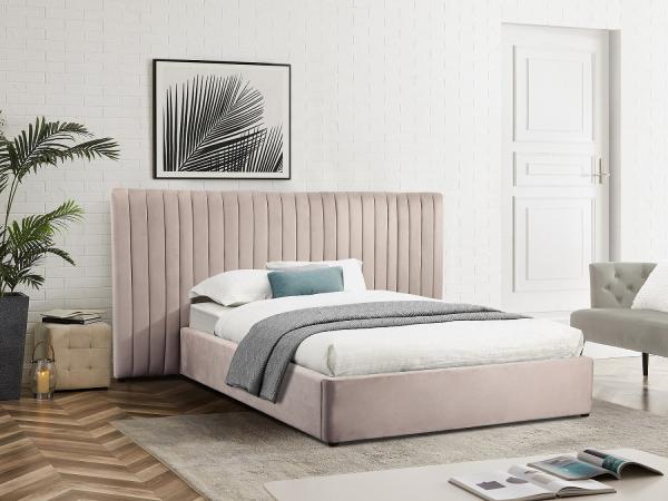 Practical Ottoman Plush Velvet Bed , Breathable Space Saving Furniture Bed