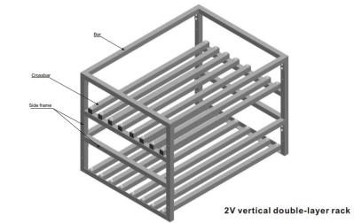 Custom Made Wire Shelving 2 Layers Foldable Double Deep Light Metal Shelving For Battery