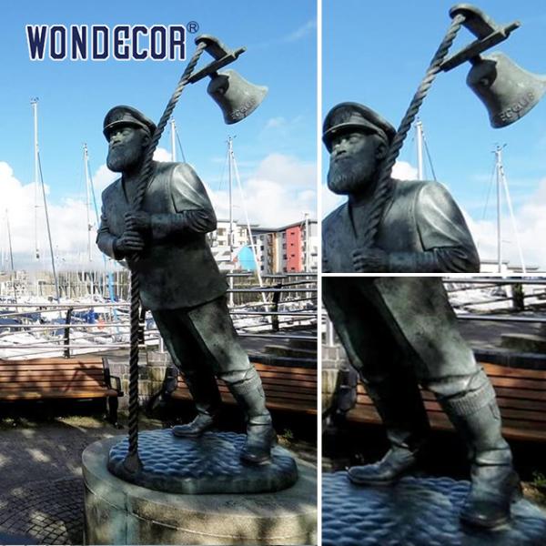 Внешние бронзовые статуи скульптура Морской капитан литой металл