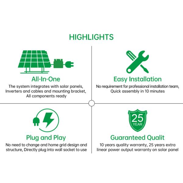 Солнечная система балкона 300 ватт водоустойчивая для домашнего сада крыши универсального