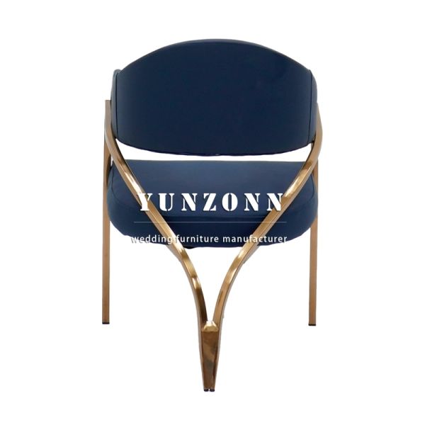 China Factory Bride Luxury Wedding Chairs Hotel Restaurant Cafe Golden Stainless Leather Modern Dining Room Chair