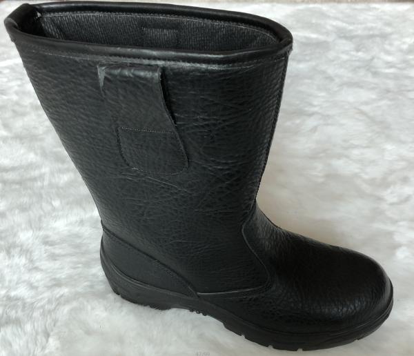 Cow Leather Steel Toe Knee Boots , Pu Injection Slip Resistant Rubber Boots