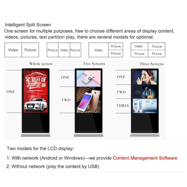 3G WIFI Wall Mounted LCD Digital Signage Video Wall Display for shopping center
