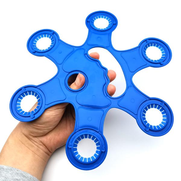 Blue Color HDPE Plastic Bottle Handles For 6 Beverage Bottles Carry