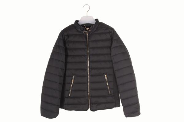 Black Padded Junior Girls Lightweight Puffer Jacket Multicolor