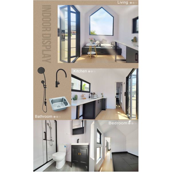 Luxury Glamping Prefabricated Houses Custom  Tiny House On Wheels For Hotels / Camping / Rental