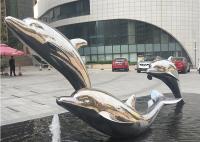 Vida vivo - faça sob medida a escultura exterior de aço inoxidável da escultura do golfinho do metal para a fonte de água