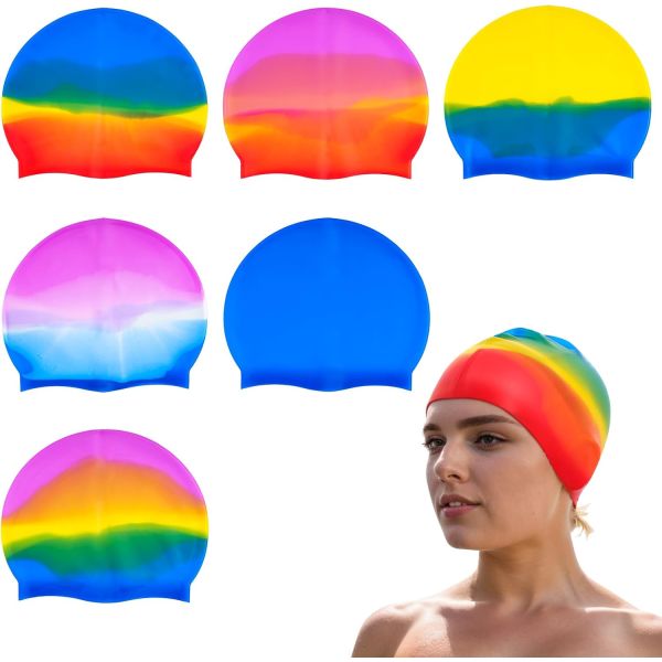 Customizable Silicone Swim Cap with Soft Waterproof and Non-Slip Design for Adults and Children