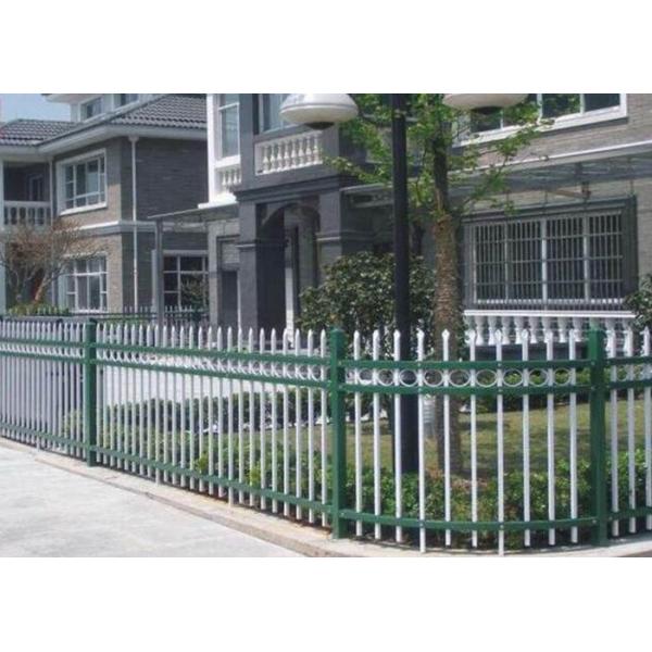 Security Powder Coated Zinc Steel Picket Fence For Residential , Heat Treated