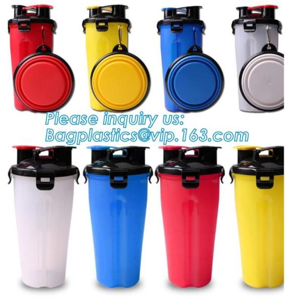 Dog Travel Water Bottle Collapsible Bowls, 2 in 1 Pet Food Container with Collapse Bowls, Outdoor Portable Water Bowls