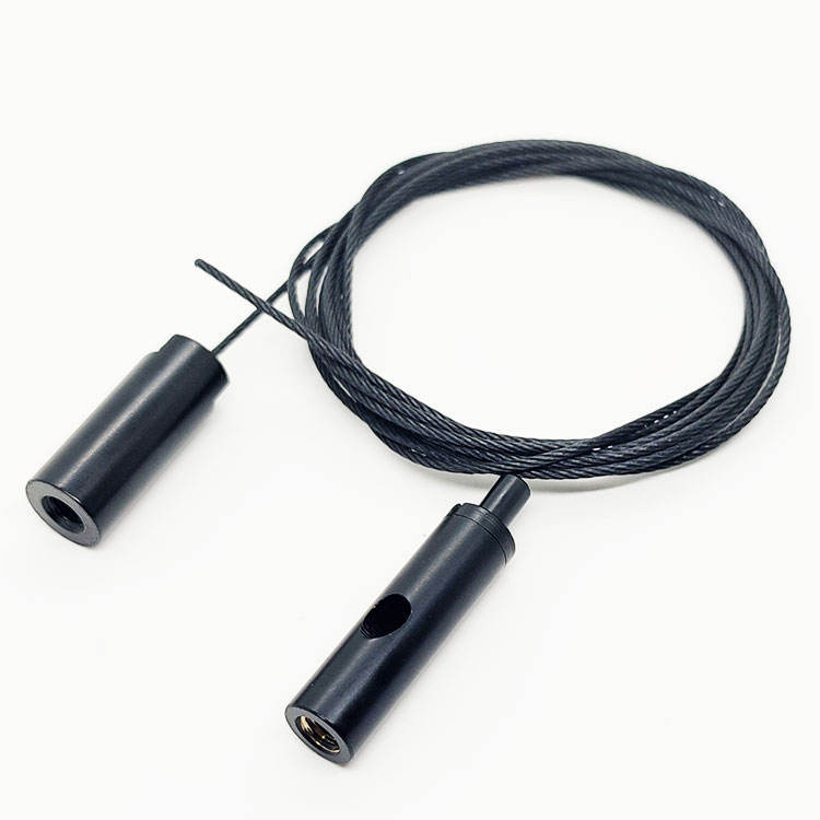 Custom Black Coated Wire Rope Cable Suspension Kit High Quality Ceiling Hanging Wire Hook Fitting Hardware Supply