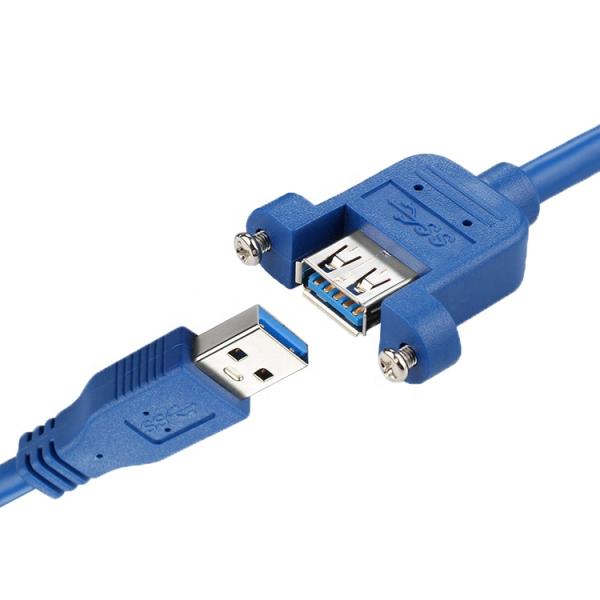 High Speed Data 5Gbps USB 3.0 Type A Male to Female Panel Mount USB 3.0 Extension Cable