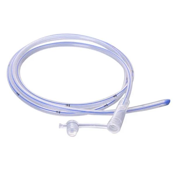 100% Medical Grade Silicone Gastric Tube with Blue Radiopaque Stripe and Rounded Closed Tip for Safe Nasogastric Feeding