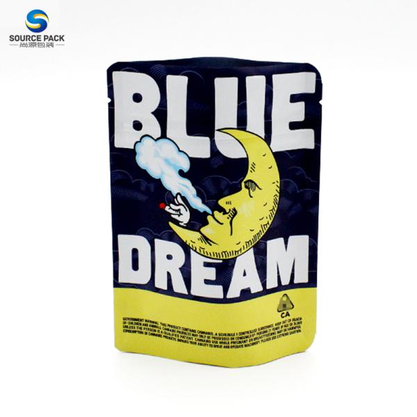 Mylar Zipper Childproof Weed Packaging Bag Marijuana Smell Proof Printing