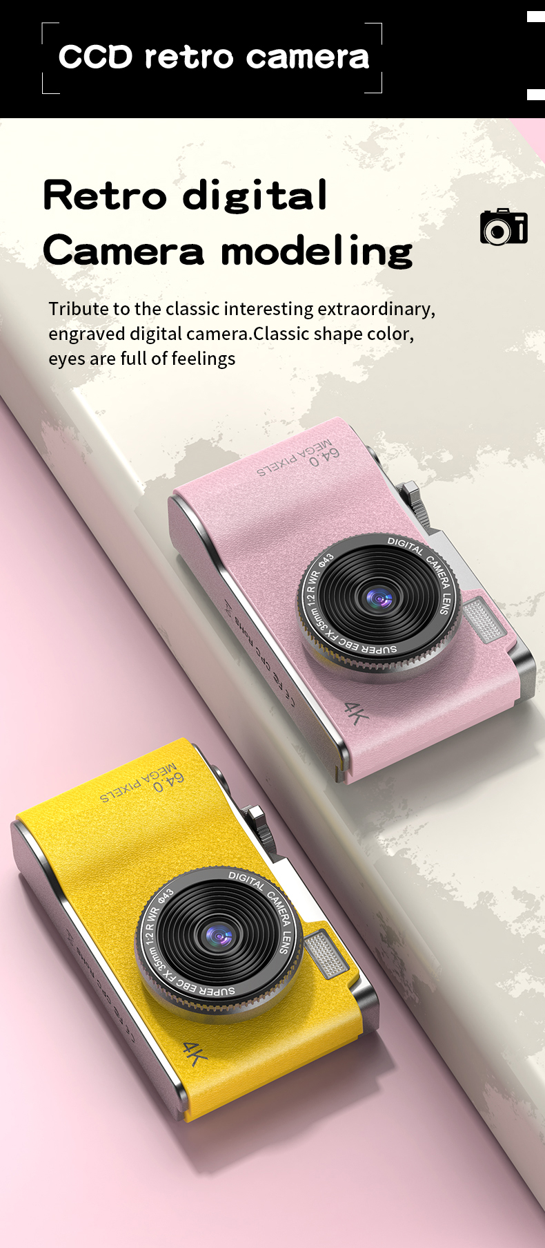 DLC 4K Ultra HD Flip Screen CCD Camera with 7.1x-16x Optical Zoom & 2.4