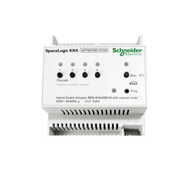 MTN6700-0104 Schneider KNX 4 Channel 10A Hybrid Switch Actuator with Manual Mode