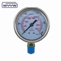 Manomètre de pression de glycérine 100 mm Préciomètre de pression inférieure pour le pétrole et le gaz