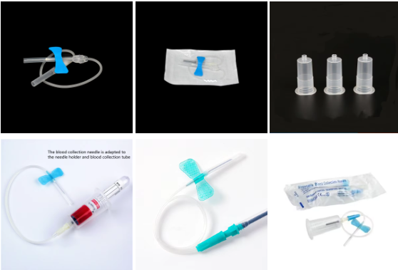 Disposable 23G Butterfly Blood Collection Needle Set with Holder for Clinical and Patient Care