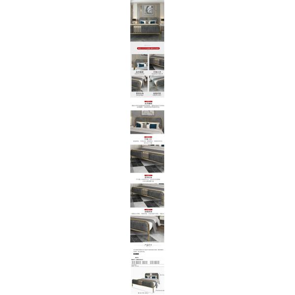 Sophisticated Tufted Metal Bedroom Furniture Set with Display Stand and Bunk Bed