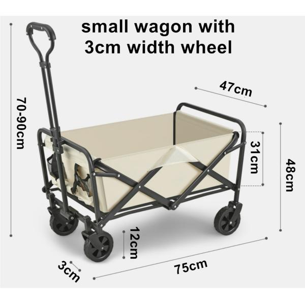 Collapsible Outdoor Garden Park Utility Wagon for Kids and Beach Load Capacity 50kg
