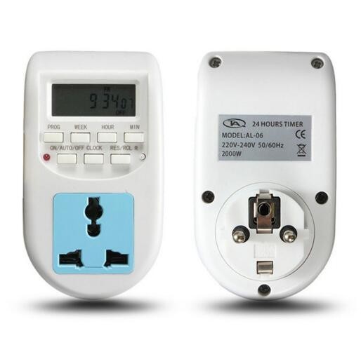 AL-06 24 Hours Timer 220V-240V 50/60Hz 2000W Digital Time Switch Timer With UK Socket and UK Plug
