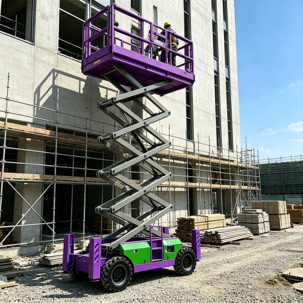 Commercial Scissor Lift Platform 4WD System Off Road 18m 450kg