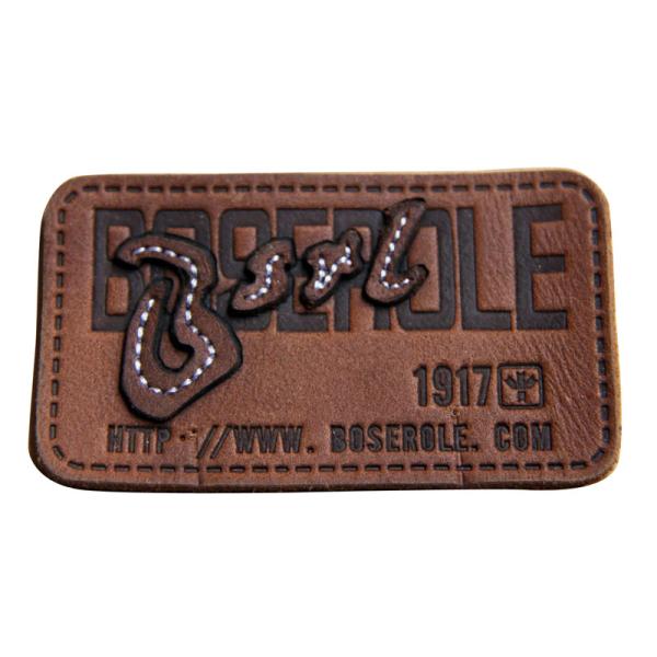 Customized stamped  sewing Logo  Leather Patches Real Leather For Garment