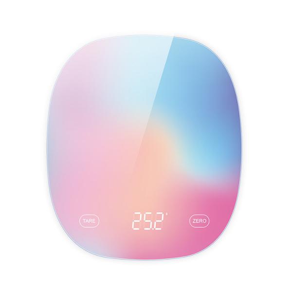 Báscula de cocina digital para alimentos con división de 1g/0.1oz, función de tara y plataforma de vidrio templado fácil de limpiar
