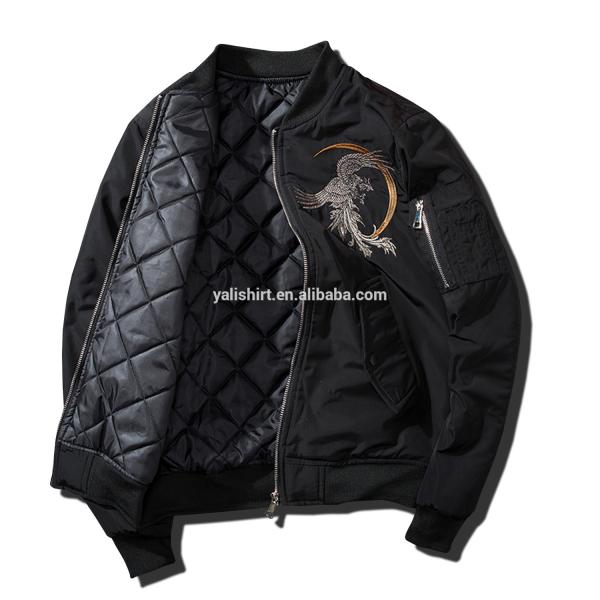Winter Waterproof Embroidery Mens Flight Jacket Slim Fit Type Moisture Wicking