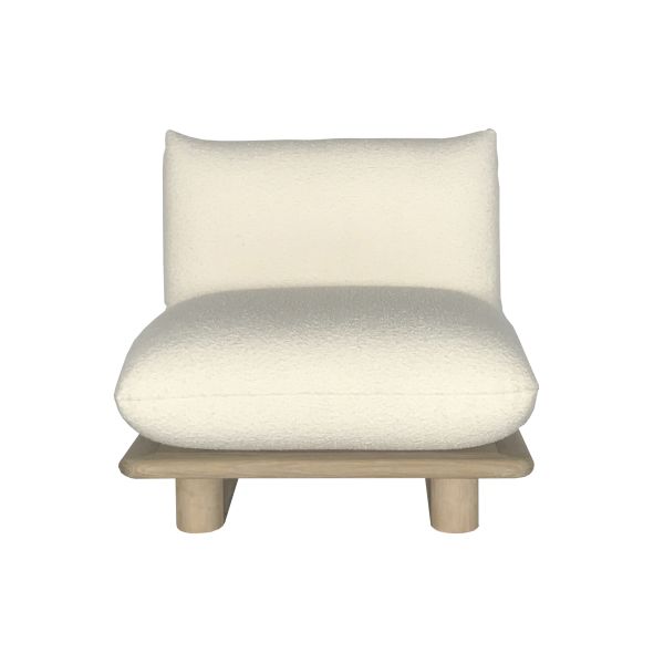 Sofá sin brazos con patas de madera Sofá individual Conexión modular sin costuras