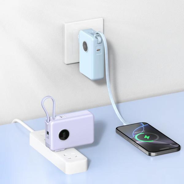 22.5 Watt Power Bank 10000mah Super Fast Charging Power Bank With Data Cable