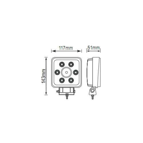 5 Inch Square 28W LED Work Light For trucks