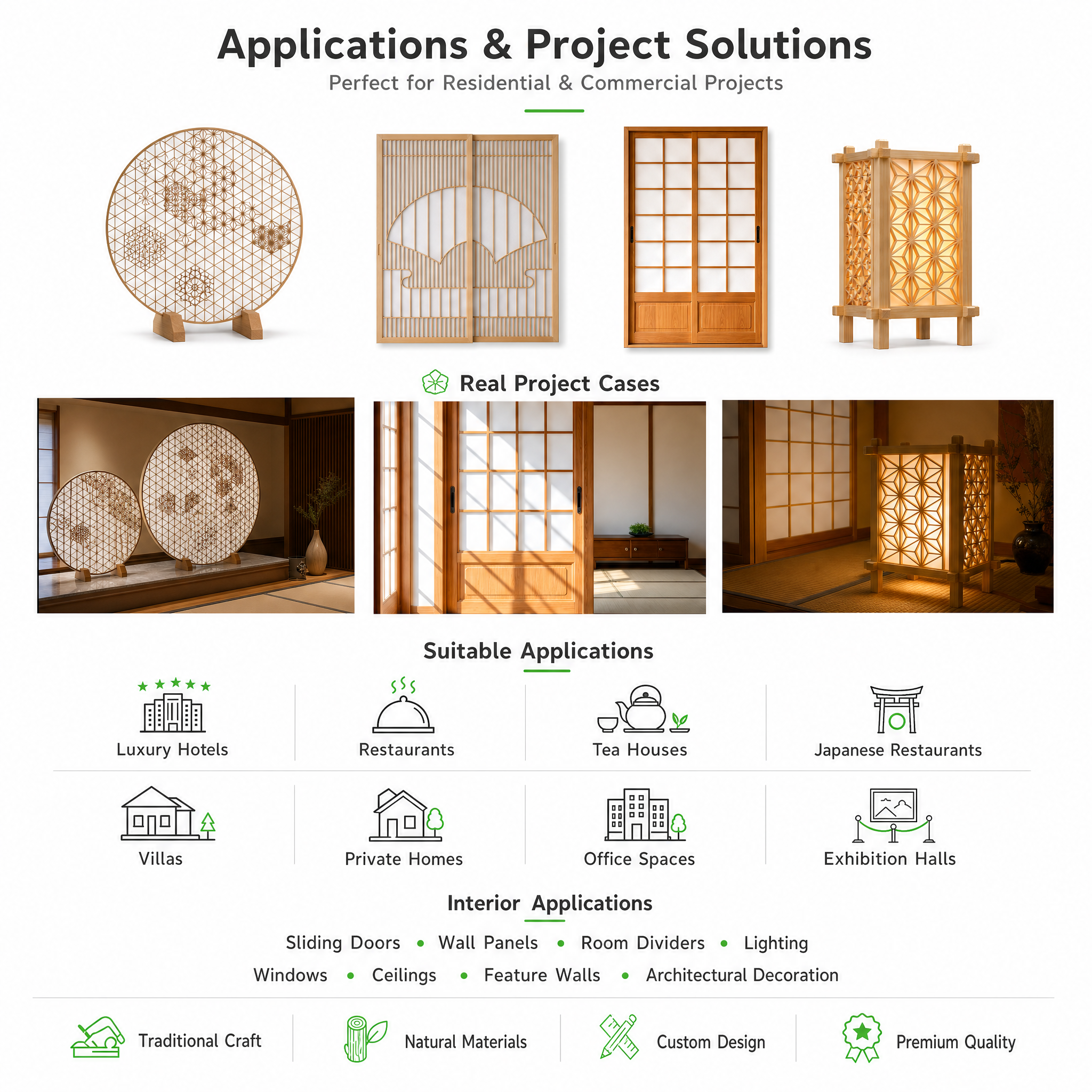 Plaid Wood Door Translucent Japanese Sliding Shoji Paper Screen Door Washi Paper Classic Room Divider Solid Wood