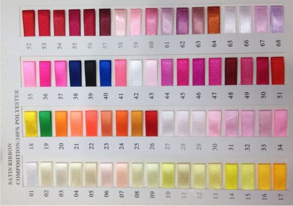 196 Colors Custom Satin Ribbon 0.6-7.5cm For Wedding, Party / Holiday Decoration