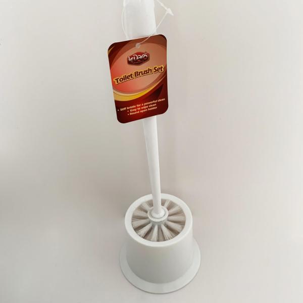 Bristle Toilet Seat Cleaning Brush Enlarged Stable Bottom Extended Ergonomic Handle White