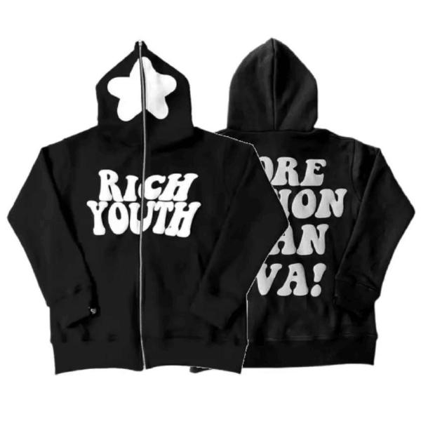                  Quality 100% Cotton Y2K Custom Zipup Puff Print 3D Foam Fleece Blank Men′s Fullzip Oversized Zipped Zipper Full Zip up Hoodie             