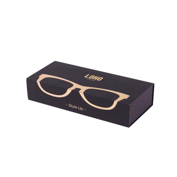Custom High Quality Black Paper Cardboard Glasses Packaging Boxes With Lid