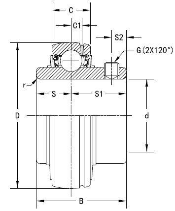Широкий внутренний setscrew шарикоподшипника кольца UC211 запирая ISO шарикоподшипников высокой эффективности уступчивый и 100% новое