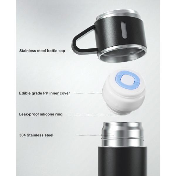 Stainless Steel Thermo 17oz Vacuum Insulated Bottle with Handle 330g Designed to Suit Adults