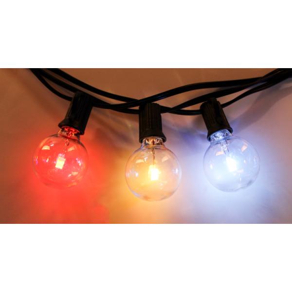 Color Changing Outdoor String Lights RGB LED String Lights G40 Globe Bulbs Dimmable Waterproof String Lights Remote Control