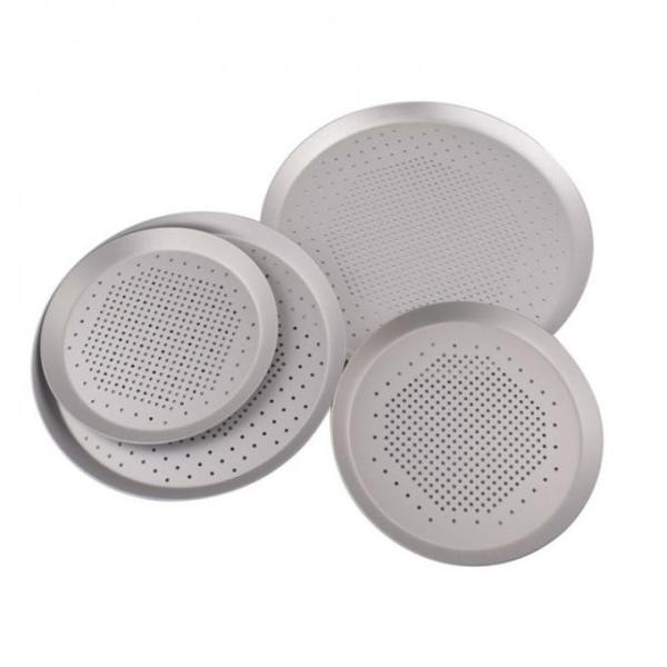 Perforated Aluminium Baking Tray Round Hard Anodised 16 Inch Perforated Pizza Tray