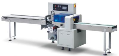 Máquina horizontal automática giratória do bloco do fluxo com puxar o filme para cima