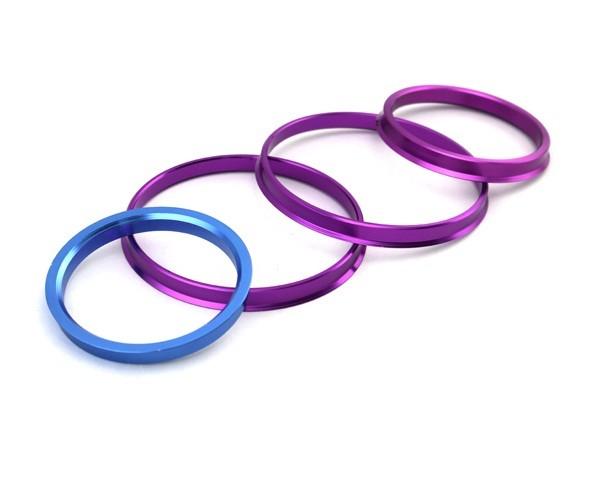 Recyclable 60.1 To 66.1 Aluminum Hub Rings CNC Machined Blue / Purple Color