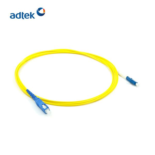 Yellow SC To LC Fiber Patch Cable SingleMode Simplex 3M PVC For FTTH