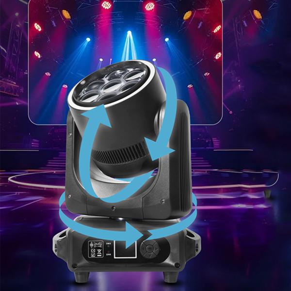 7PCS 40W RGBW 4 In1 LED Zoom Bee Eye Moving Head Light With Auxiliary Light Dj Disco Stage Party Lights