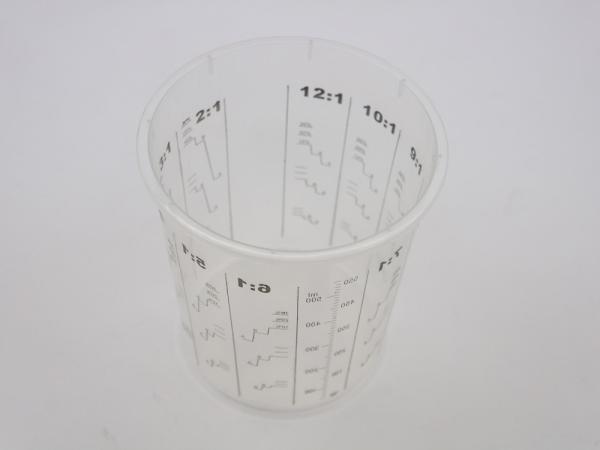 650 ml Disposable Mixing cup Auto Plastic Single Use plastic pots measuring printed cup calibrated-up cup