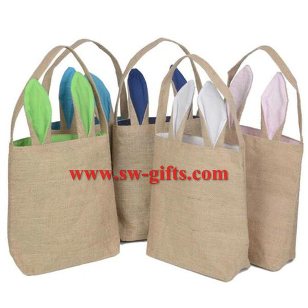 Easter eggs baskets jute bags cute gifts bunny mascot the easter bunny cotton bag decorations toys dinosaur easter egg