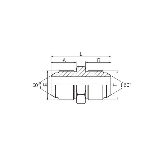 Straight JIS Metric Hydraulic Adapters Male 60 Degree Cone Fittings
